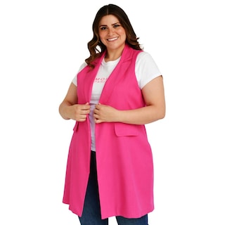 Foto 2 | Foto 2 | Chaleco de Lino Roman Fashion Tallas Extras 2136 color Rosa