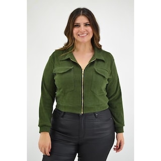 Foto 1 | Foto 1 | Chamarra Corta Roman Fashion Tallas Extras 18048 color Verde