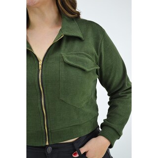 Foto 4 | Foto 4 | Chamarra Corta Roman Fashion Tallas Extras 18048 color Verde