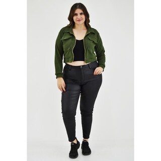 Foto 6 | Foto 6 | Chamarra Corta Roman Fashion Tallas Extras 18048 color Verde