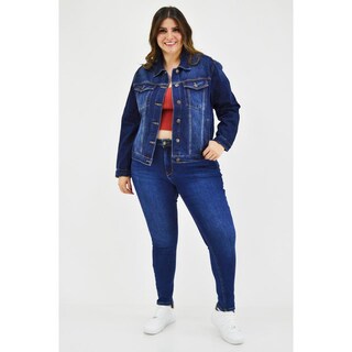 Foto 6 | Foto 6 | Chamarra Denim Clásica Tallas Extras 6476 color Azul