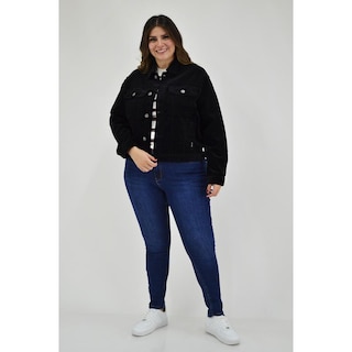 Foto 5 | Foto 5 | Chamarra para Mujer Roman Fashion de Pana Tallas Extras color Negro