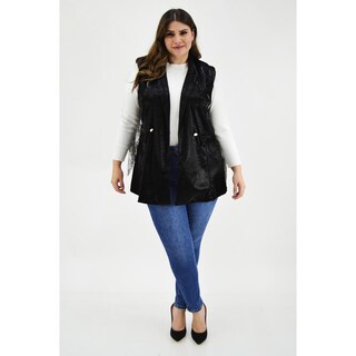 Foto 6 | Foto 6 | Chaleco de Vinipiel Print Roman Fashion JA-MIC-2237 Negro Tallas Extras