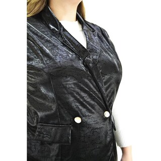 Foto 4 | Foto 4 | Chaleco de Vinipiel Print Roman Fashion JA-MIC-2237 Negro Tallas Extras