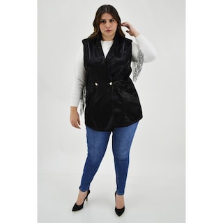 Foto 5 | Foto 5 | Chaleco de Vinipiel Print Roman Fashion JA-MIC-2237 Negro Tallas Extras