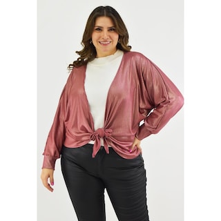 Foto 1 | Foto 1 | Cardigan Con Brillo Roman Fashion /tallas Extras, 11847 (palo De Rosa) Rosa Claro