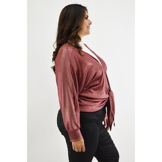 Foto 2 | Foto 2 | Cardigan Con Brillo Roman Fashion /tallas Extras, 11847 (palo De Rosa) Rosa Claro