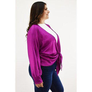 Foto 2 | Foto 2 | Cardigan Con Brillo Roman Fashion /tallas Extras 11847 Fucsia