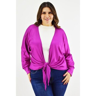 Foto 1 | Foto 1 | Cardigan Con Brillo Roman Fashion /tallas Extras 11847 Fucsia
