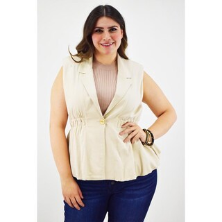 Foto 1 | Foto 1 | Chaleco De Lino Roman Fashion /tallas Extras, 2321 (beige) Beige