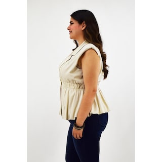 Foto 2 | Foto 2 | Chaleco De Lino Roman Fashion /tallas Extras, 2321 (beige) Beige