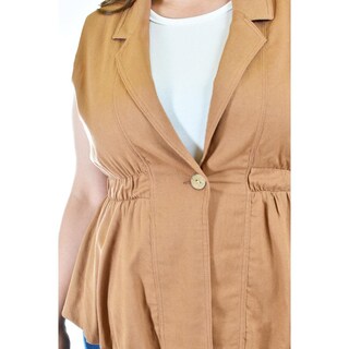 Foto 4 | Foto 4 | Chaleco De Lino Roman Fashion /tallas Extras, 2321 (cafe) Cafe
