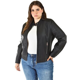 Foto 1 | Foto 1 | Chamarra De Piel Sintetica Roman Fashion /tallas Extras, 6859 (negro) Negro