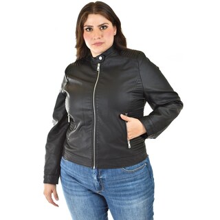 Foto 5 | Foto 5 | Chamarra De Piel Sintetica Roman Fashion /tallas Extras, 6859 (negro) Negro