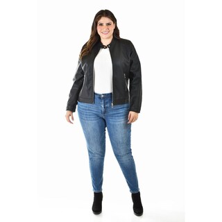 Foto 6 | Foto 6 | Chamarra De Piel Sintetica Roman Fashion /tallas Extras, 6859 (negro) Negro