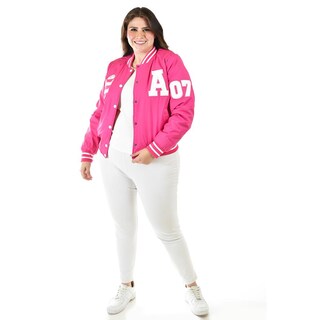 Foto 1 | Foto 1 | Chamarra Universitaria Roman Fashion /tallas Extras, 7094 (rosa) Rosa
