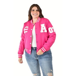 Foto 6 | Foto 6 | Chamarra Universitaria Roman Fashion /tallas Extras, 7094 (rosa) Rosa