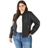 Chamarra De Piel Sintetica Roman Fashion /tallas Extras, 6859 (negro) Negro