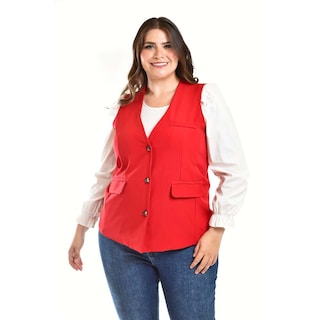 Foto 1 | Foto 1 | Chaleco De Vestir Roman Fashion /tallas Extras, 2430 (rojo) Rojo