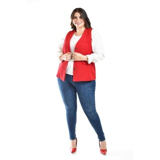 Foto 3 | Foto 3 | Chaleco De Vestir Roman Fashion /tallas Extras, 2430 (rojo) Rojo