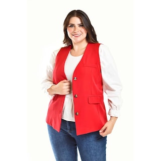 Foto 5 | Foto 5 | Chaleco De Vestir Roman Fashion /tallas Extras, 2430 (rojo) Rojo