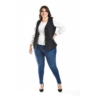 Foto 5 | Foto 5 | Chaleco De Vestir Roman Fashion /tallas Extras, 2430 (negro) Negro
