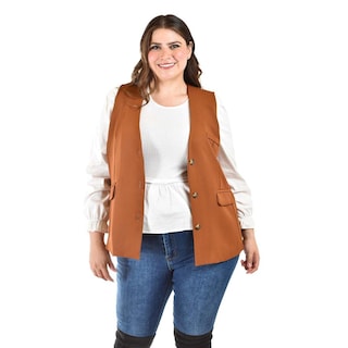 Foto 1 | Foto 1 | Chaleco De Vestir Roman Fashion /tallas Extras, 2430 (cafe) Cafe