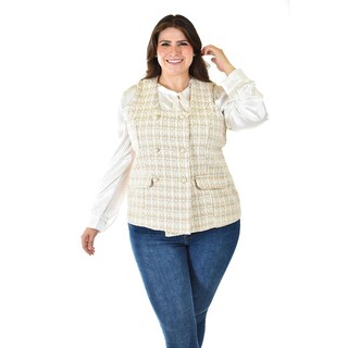 Foto 1 | Foto 1 | Chaleco Tweed Roman Fashion /tallas Extras, 2435 (beige) Beige