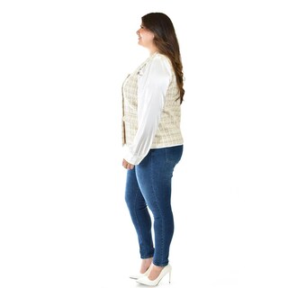 Foto 2 | Foto 2 | Chaleco Tweed Roman Fashion /tallas Extras, 2435 (beige) Beige