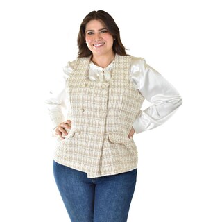 Foto 6 | Foto 6 | Chaleco Tweed Roman Fashion /tallas Extras, 2435 (beige) Beige