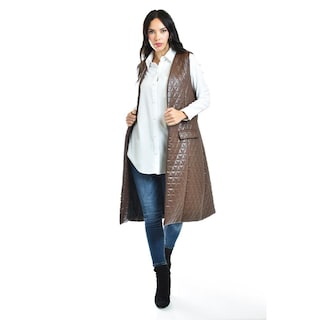 Foto 5 | Foto 5 | Chaleco Largo De Vinipiel Roman Fashion /juvenil, 100 (café) Cafe