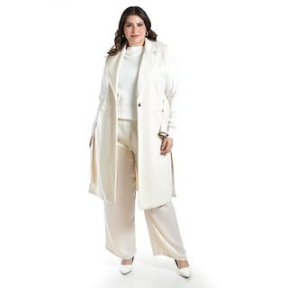 Foto 5 | Foto 5 | Chaleco Largo Con Textura Roman Fashion /tallas Extras, 2056 (hueso) Beige
