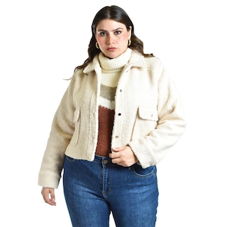 Foto 1 | Foto 1 | Chaqueta Teddy Roman Fashion /tallas Extras, 121 (blanco) Blanco