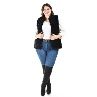 Foto 5 | Foto 5 | Chaleco De Pelo Sintetico Roman Fashion /tallas Extras, 3902 (negro) Negro