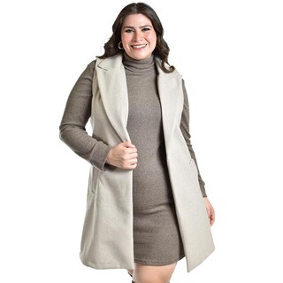 Foto 1 | Foto 1 | Chaleco Con Solapa Roman Fashion /talla Extras, 2953 (beige) Beige