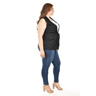 Foto 2 | Foto 2 | Chaleco Elegante Con Cinto Roman Fashion /tallas Extras, 2557 (negro) Negro