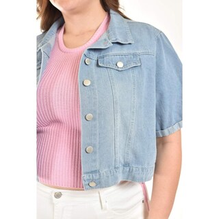 Foto 4 | Foto 4 | Chaqueta De Mezclilla Corta Roman Fashion /tallas Extras, 3951 (mezclilla Light) Azul Cielo