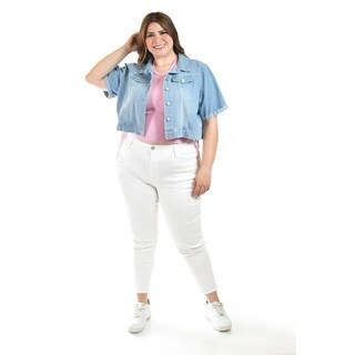 Foto 5 | Foto 5 | Chaqueta De Mezclilla Corta Roman Fashion /tallas Extras, 3951 (mezclilla Light) Azul Cielo