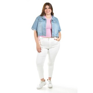 Foto 6 | Foto 6 | Chaqueta De Mezclilla Corta Roman Fashion /tallas Extras, 3951 (mezclilla Light) Azul Cielo