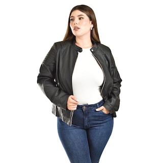 Foto 2 | Foto 2 | Chamarra Biker Roman Fashion Negro