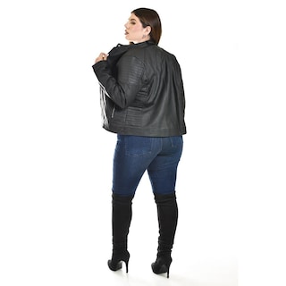 Foto 4 | Foto 4 | Chamarra Biker Roman Fashion Negro