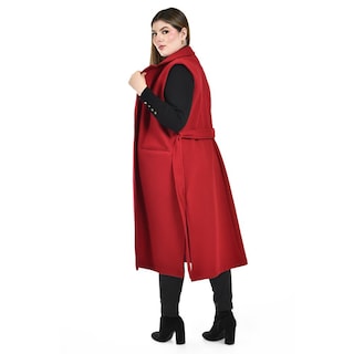 Foto 3 | Foto 3 | Chaleco Largo con Cinto Roman Fashion Rojo para Mujer