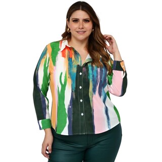 Foto 1 | Foto 1 | Camisa Roman Fashion S-MZ-2027-BLANCO-ALL Multicolor Tallas Extras
