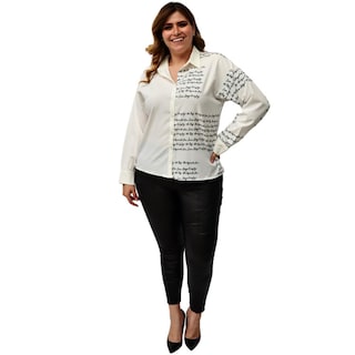 Foto 4 | Foto 4 | Camisa Letters Roman Fashion Tallas Extras 741 color Blanco