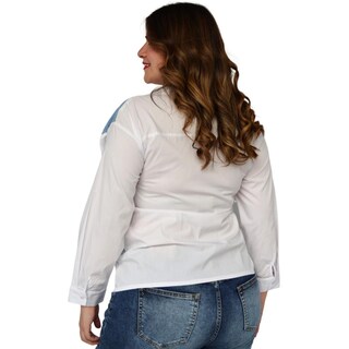 Foto 3 | Foto 3 | Camisa para Dama Roman Fashion Talla Extra 3700 color Blanco