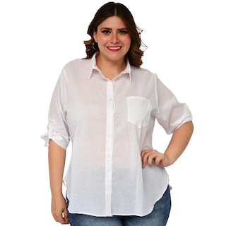 Foto 1 | Foto 1 | Camisa Oversize Roman Fashion 0707 color Blanco Tallas Extra