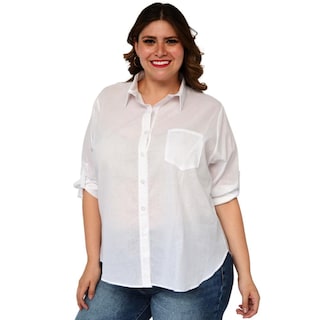 Foto 2 | Foto 2 | Camisa Oversize Roman Fashion 0707 color Blanco Tallas Extra