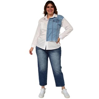 Foto 5 | Foto 5 | Camisa para Dama Roman Fashion Talla Extra 3700 color Blanco