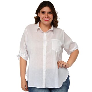 Foto 1 | Foto 1 | Camisa Oversize Roman Fashion 0707 color Blanco Tallas Extra