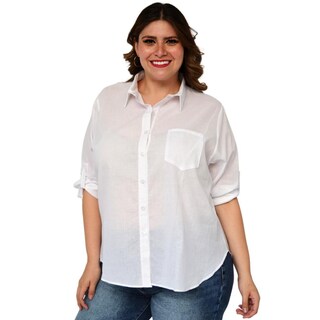 Foto 2 | Foto 2 | Camisa Oversize Roman Fashion 0707 color Blanco Tallas Extra
